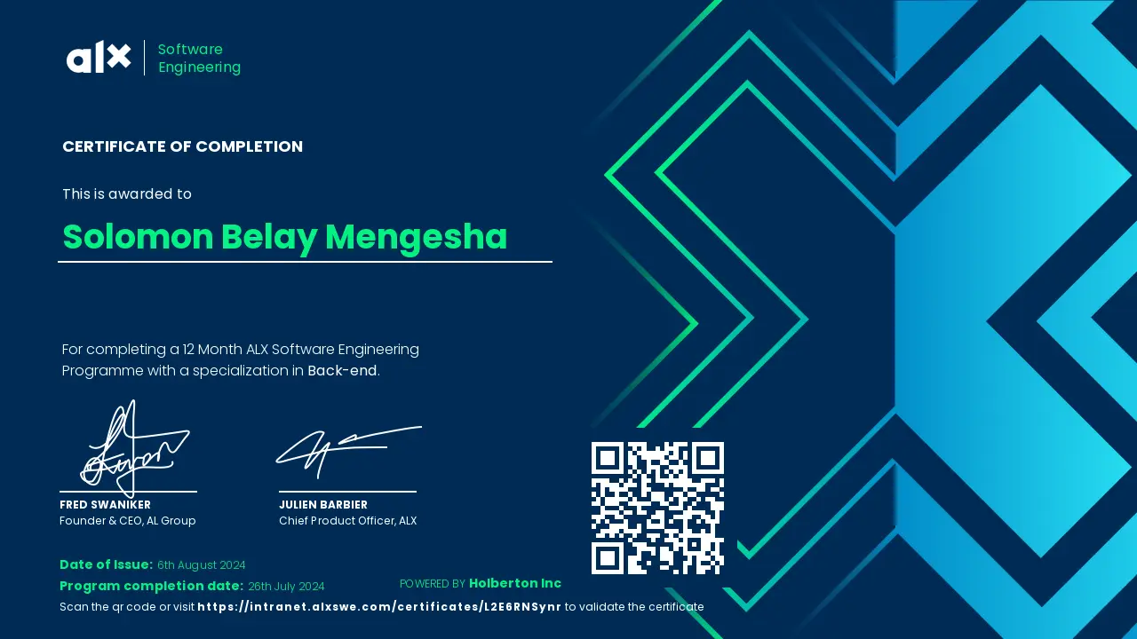 ALX SE Certificate